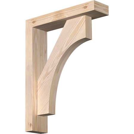 Ekena Millwork Westlake Block Smooth Bracket w/ Offset Brace, Douglas Fir, 3 1/2"W x 14"D x 18"H BKT0402X14X18WTL05SDF